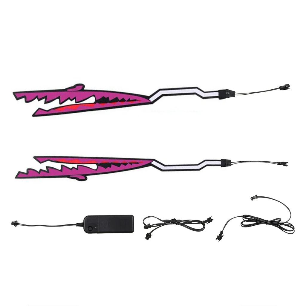 2 в 1 2 шт. светодиодная полоса для мотоциклетного шлема в стиле акулы, светящаяся ночью модифицированная наклейка