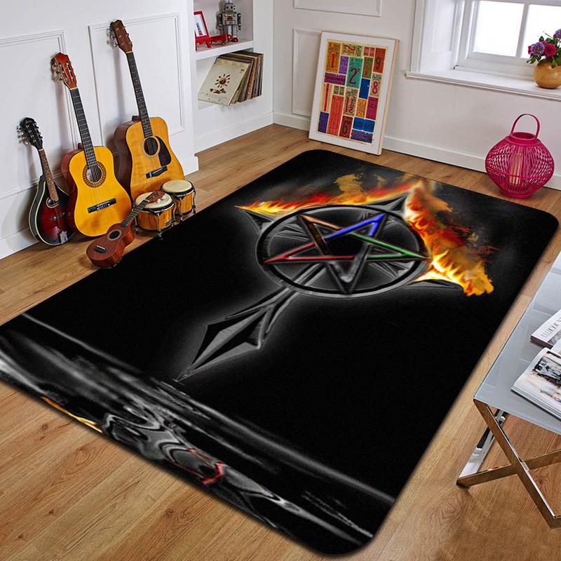 Ковер с принтом пентаграммы Модный коврик для йоги Нескользящий ковер Украшение для спальни Уличный ковер Подарок на день рождения для спальни
