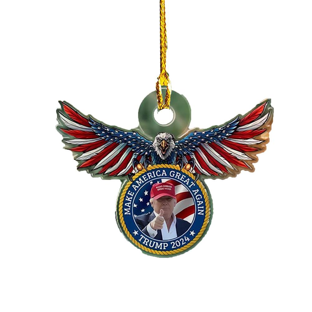 1 шт. Акриловое рождественское украшение в стиле Трампа, подвесное украшение для автомобиля и дерева, идеальный праздничный подарок, забавный мультяшный кулон