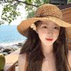 Straw Woven Seaside Sun Hat Sun Protection Bow Panama Hat Fashion Beach Fisherman Hat