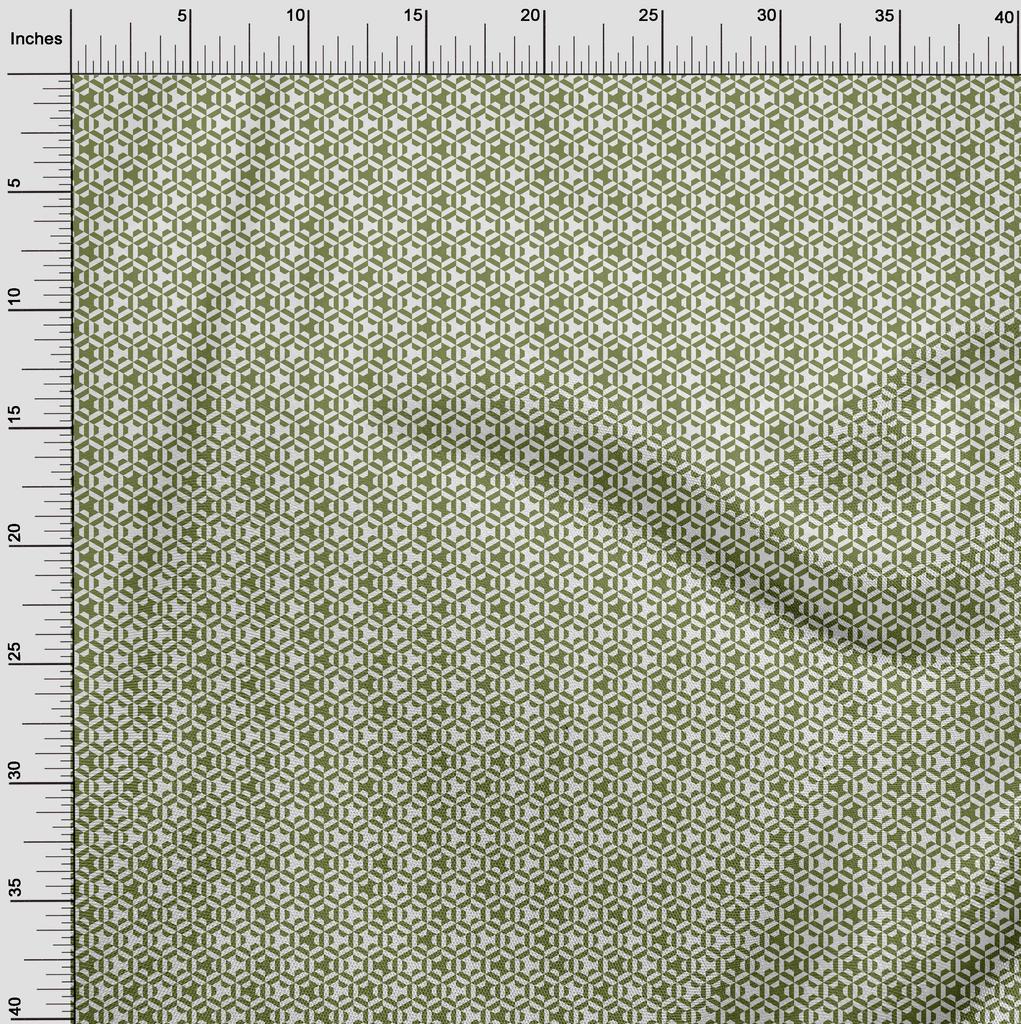 oneOone Ткань Cotton Flex Forest Green с геометрическим рисунком, ткань для платья, принт, по ярдам, 40 дюймов