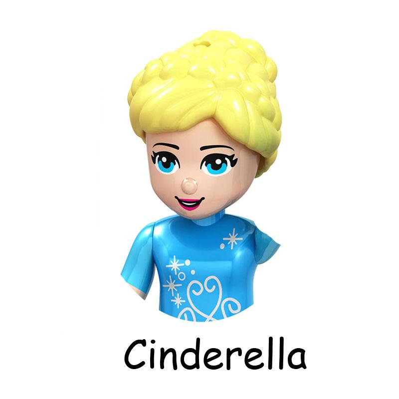 Нетоксичные сказочные принцессы дети Белль Чудовище Золушка Анна Оливия Модель Фигурка Блоки Конструктор Строительные Кирпичики Игрушки Для Детей