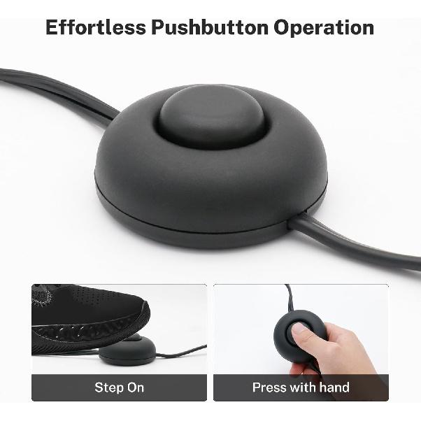 FIRMERST Foot Switch Extension Cord 6 Feet for Floor lamp, Holiday Lights, Black, 3 Packs