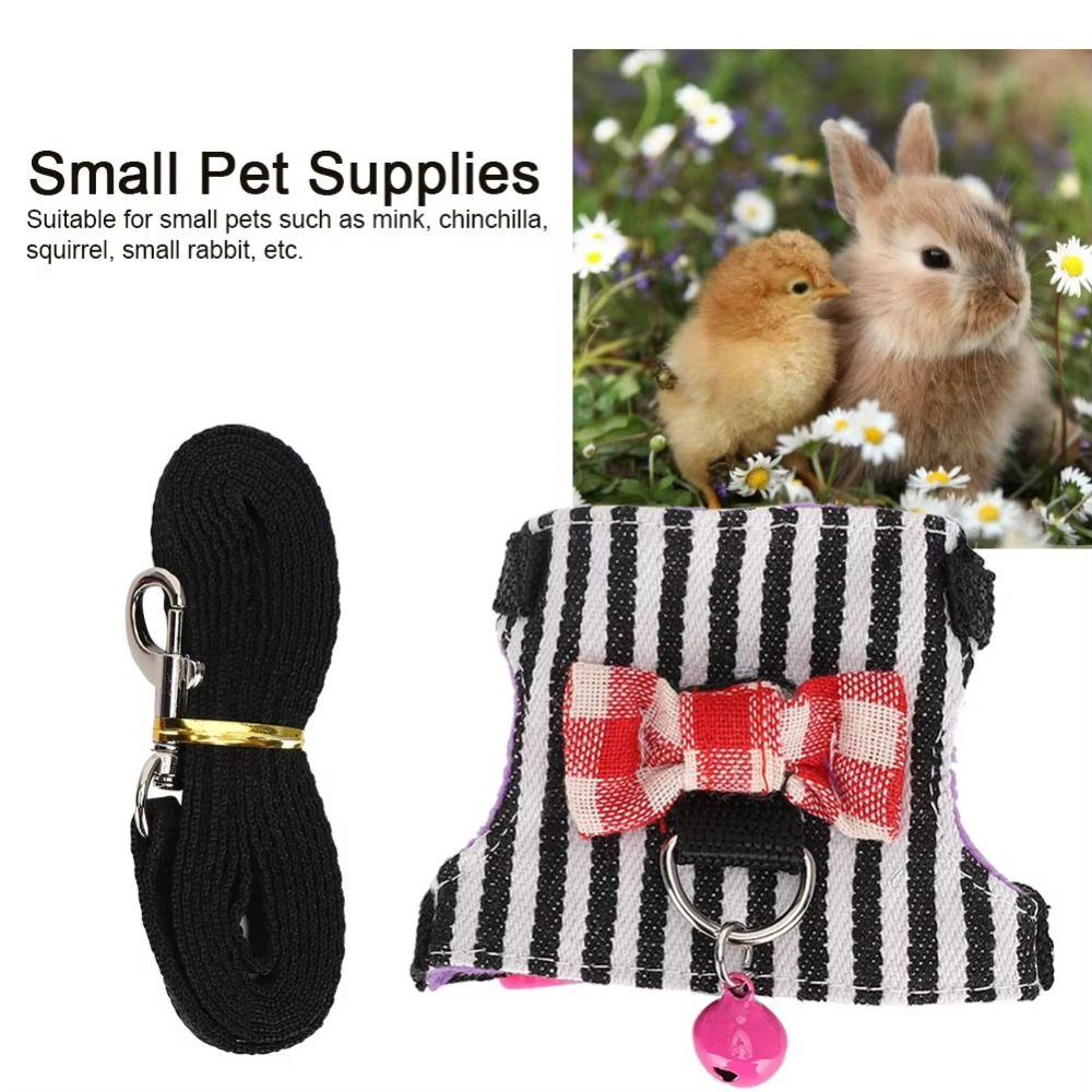 Adjustable Hamster Harness Escape-Proof Rabbit Vest Leash Pet Traction Rope for Small Animal