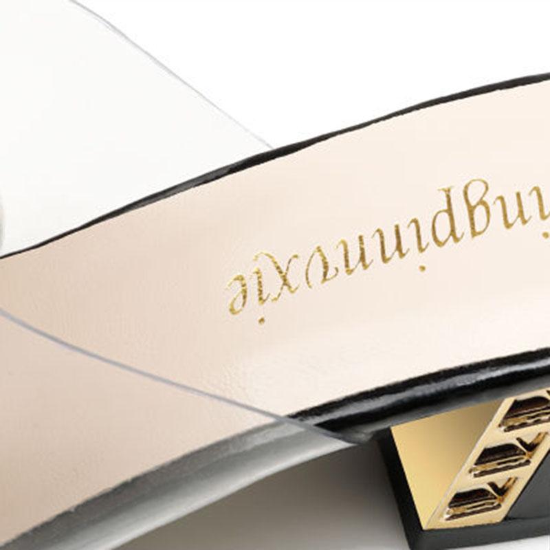 Женские летние нескользящие верхние тапочки на среднем каблуке, корейская версия сексуальной верхней одежды на толстом каблуке с леопардовым принтом, высокие каблуки