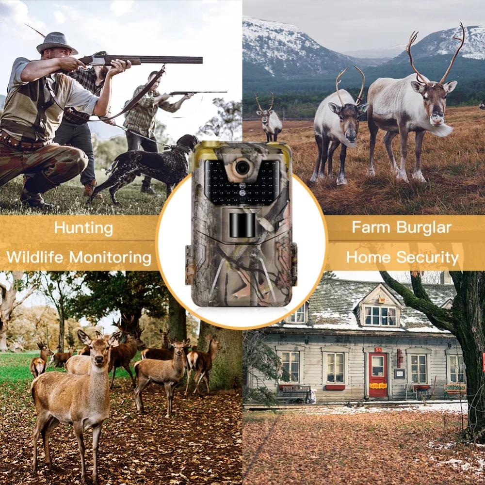 WIFI Камера слежения с прямой трансляцией 4K 30MP Управление через приложение Bluetooth Наружные камеры для охоты Ночное видение WIFI900PRO Наблюдение за дикой природой