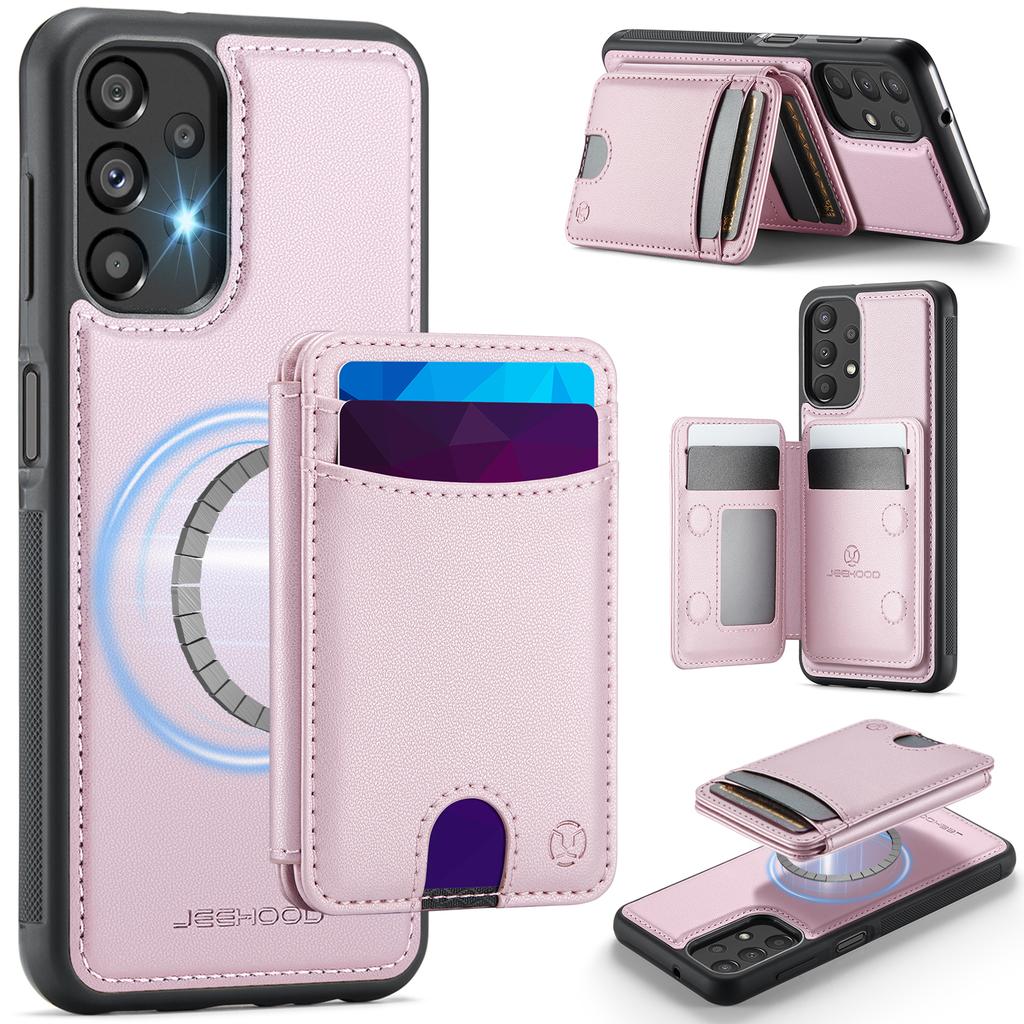 For Samsung Galaxy A23 5G (Global)/Galaxy A23 4G Magnetic Case JEEHOOD J10 Leather Back Phone Cover with Detachable Card Holder Kickstand