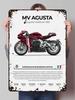 Жестяная табличка MV Agusta Постер с мотоциклом Декор спальни Декор комнаты Мужские Индивидуальные металлические таблички для гаража Настенное искусство Декор