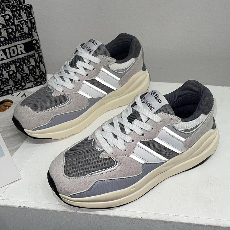 Туфли Super fire dad женские модные новинки весны 2024 года туфли Forrest Gump универсальные серые спортивные и повседневные туфли на толстой подошве для женщин