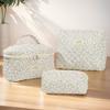Fashion Flower Printed Women Makeup Bag Quilted Tote Portable Female Cosmetic Storage Handbag Travel Organizer Zipper Quilted Ba