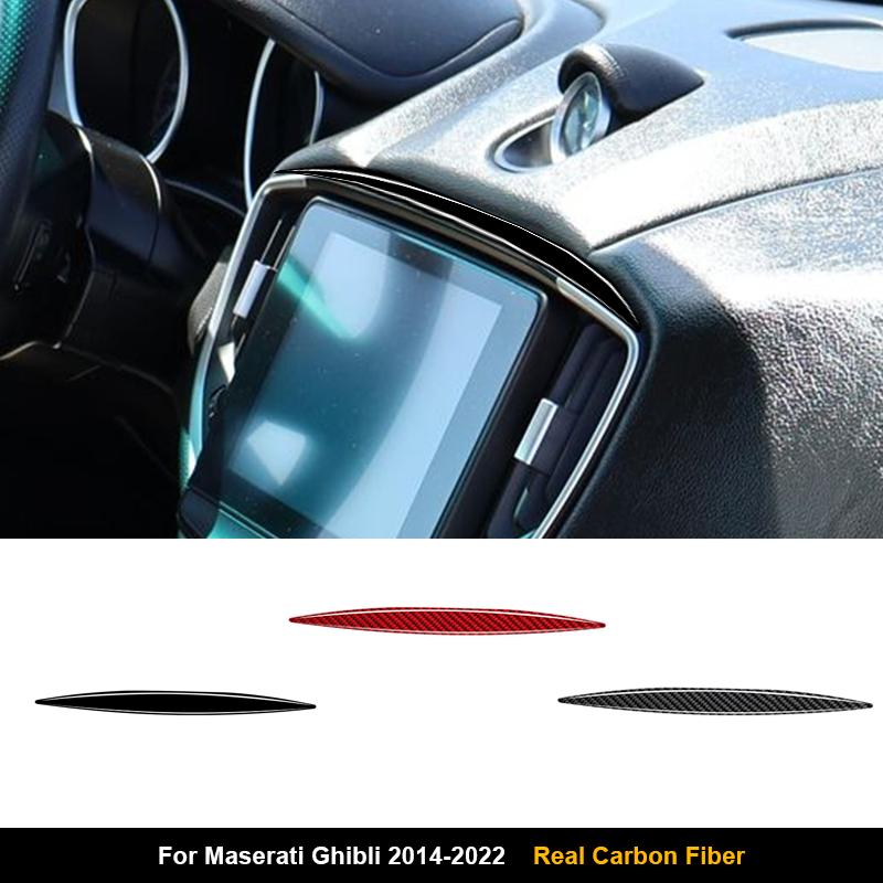For Maserati Ghibli 2014-2022 Real Carbon Fiber Interior Kit Dashboard Console Gear Decoration Cover Trim Stickers
