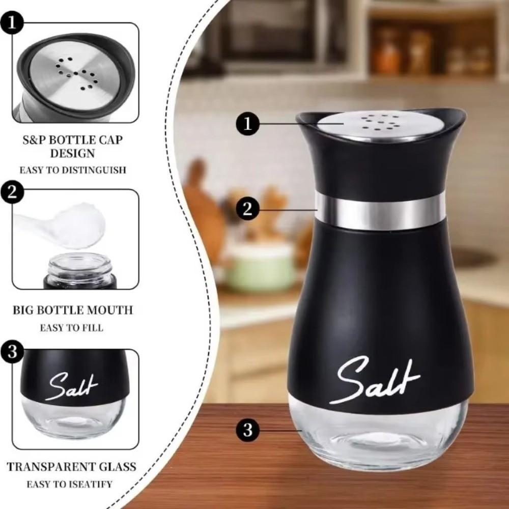 2Pcs Moisture-proof Seasoning Bottles Sealed Sugar and Salt Container Barbecue Seasoning