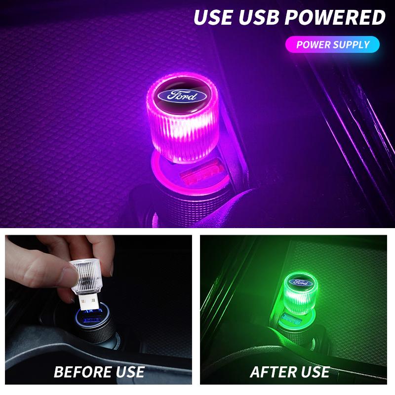 1pcs USB car interior LED car atmosphere lighting For Ford mk2 mk3 Ranger Mondeo mk4 S-MAX Kuga Mustang Fusion Car Styling