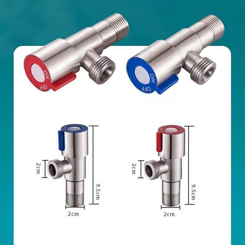 Трехходовой кран Туалетный запорный кран для воды Кран для водонагревателя 201 Нержавеющая сталь Кран для горячей и холодной воды для ванных комнат, кухонь, туалета