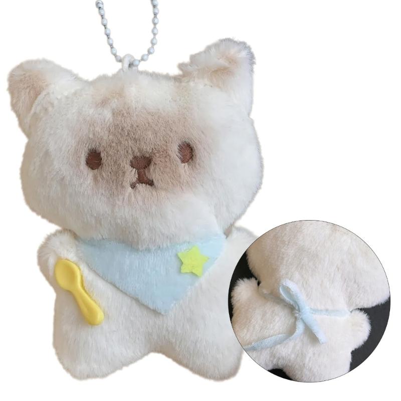 Cute Cats/Rabbit/Bear Keychain Plush Keychain Accessories for Backpacks,Bags,Purse,Phone,Car Keyring New Year Gifts