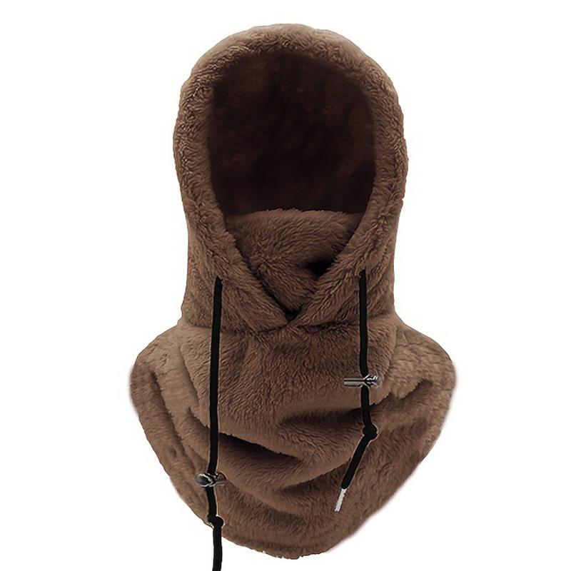 Зимняя утолщенная плюшевая теплая Балаклава, регулируемая ветрозащитная шапка для защиты ушей, шапка для катания на лыжах для женщин и мужчин, шапка 2 в 1, шарф