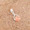 Peach Moonstone Gemstone Jewelry, 925 Solid Sterling Silver Pendant, Handmade Gorgeous Silver Pendant, For Wedding Gift