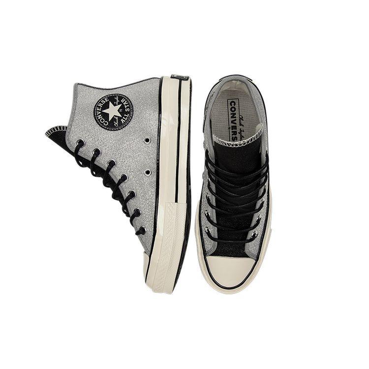 Converse Chuck 70 High Icy Shine - Серебряные женские кроссовки Black Egret 572038C
