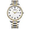 Large dial luminous steel belt elderly couple watch double calendar waterproof quartz watch men's watch