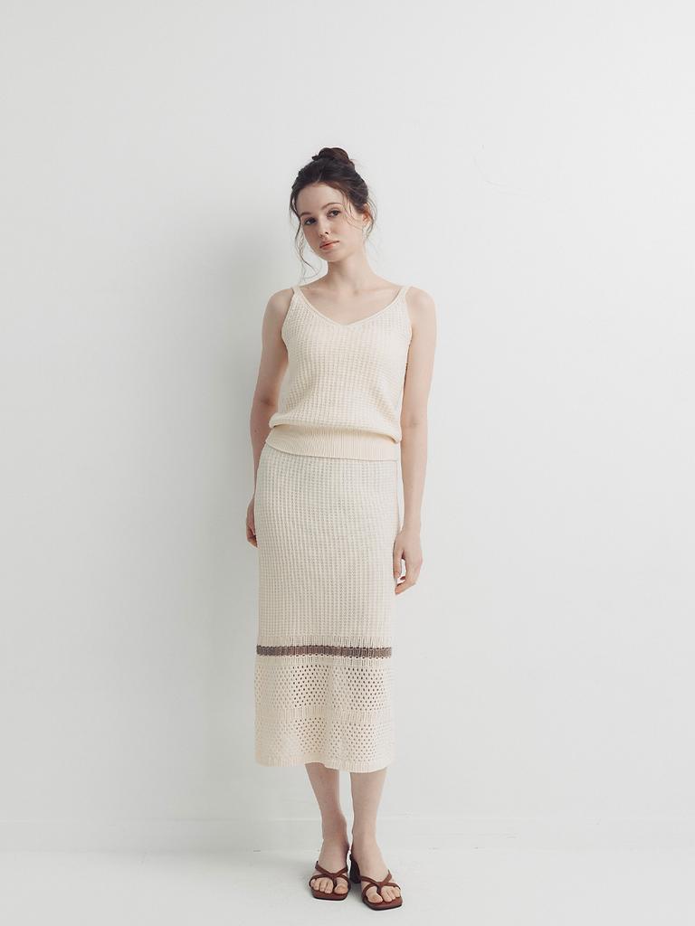 SEPTEMBER TWENTIETH Sleeveless Knit Set (Beige)