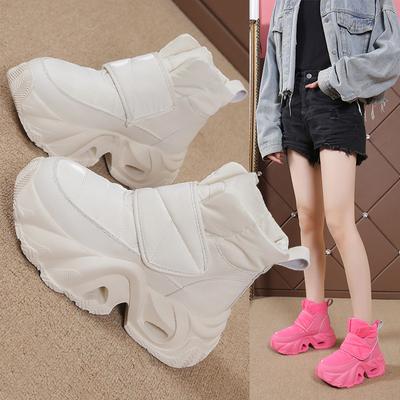 Женские короткие зимние ботинки 2025 осень-зима новая бархатная женская обувь универсальная на толстой подошве маффин утепленные теплые хлопковые ботинки