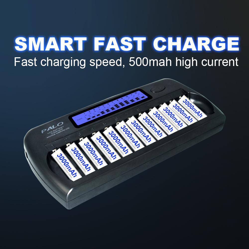 Ni-MH Ni-Cd 1.2V Battery Charger 12 Slots Battery Charger Smart Fast Charger LCD Display Carregador for AA AAA Battery