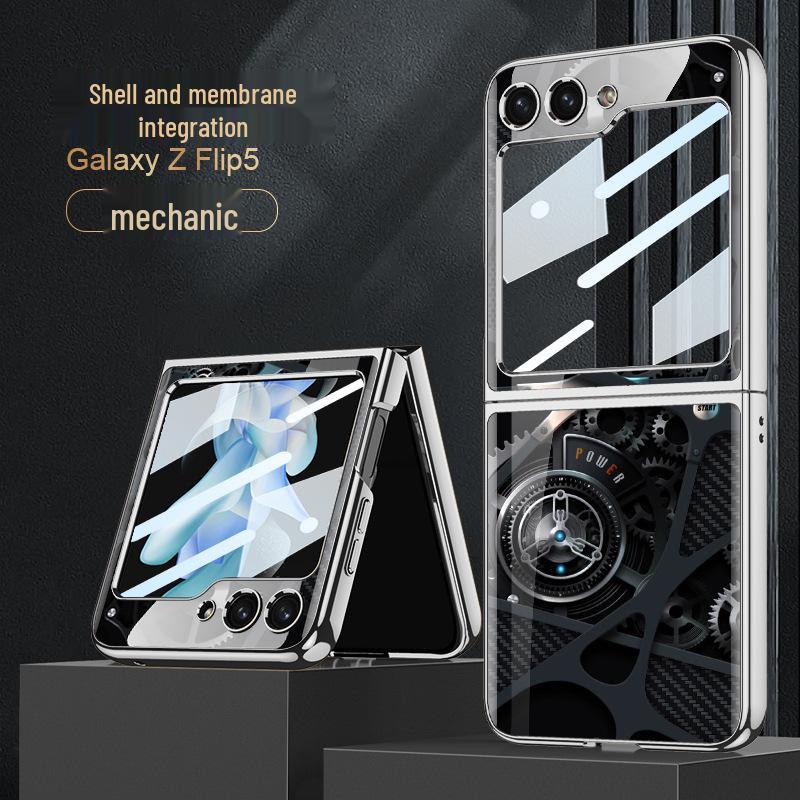 Samsung Galaxy Z Flip 5 Противоударный Роскошный Стеклянный Чехол - Полное Покрытие