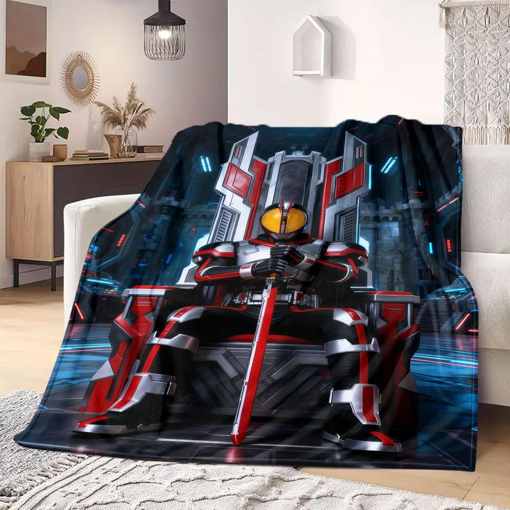 Фланелевое одеяло Kamen Rider Zero-One Теплое, Удобное, Подходит для спален, диванов, кроватей, стульев, пикников, путешествий