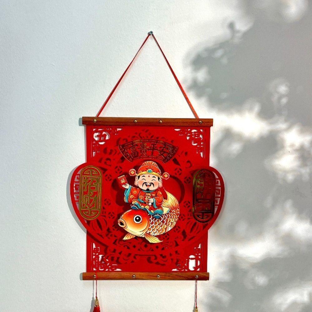Traditional Shaking Head God Pendant Reusable Creative Spring Festival Pendant Exquisite with Tassel New Year Ornaments Entrance