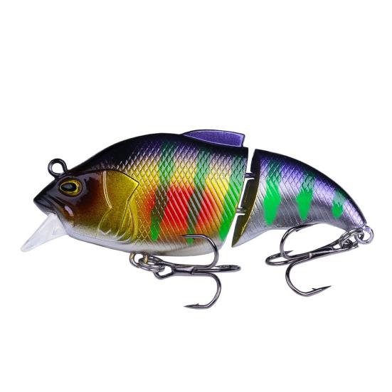 7.5CM/12G Multi-Jointed VIB Fishing Lure with Hooks Realistic 2-Section Swimbait Hard Artificial Bait Freshwater Saltwater Fishing Accessories