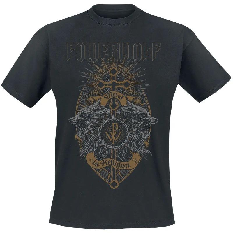 Летняя хлопковая футболка с графикой Powerwolf, унисекс, с коротким рукавом, модный бренд, роскошные повседневные ретро-топы
