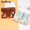 Baellerry Short Wallet For Women With Cartoon Bear Pattern Pu Material Antitheft Rfid Card Holder For Daily Use