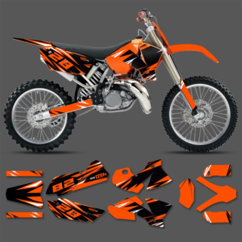 PowerZone Custom Team Graphics Decals For 3M Stickers Kit For KTM 2003 2004 SXF 2004 EXC Motorcycle  Stickers 002