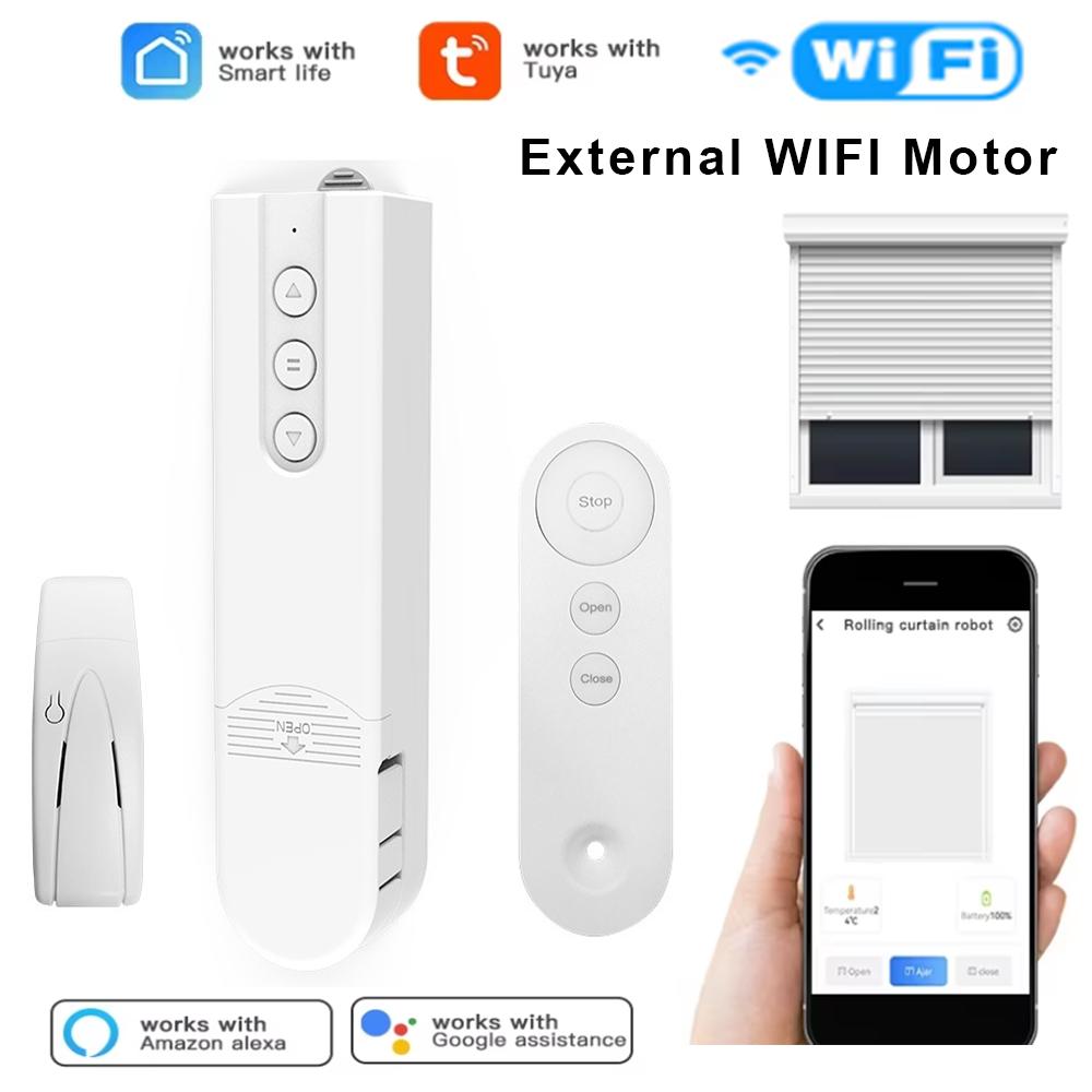 Tuya WiFi Bluetooth Zigbee Умный моторизованный рулонный шторы с цепочкой Пульт ДУ Голосовое управление Приводной мотор для жалюзи/штор Работает с Alexa Google