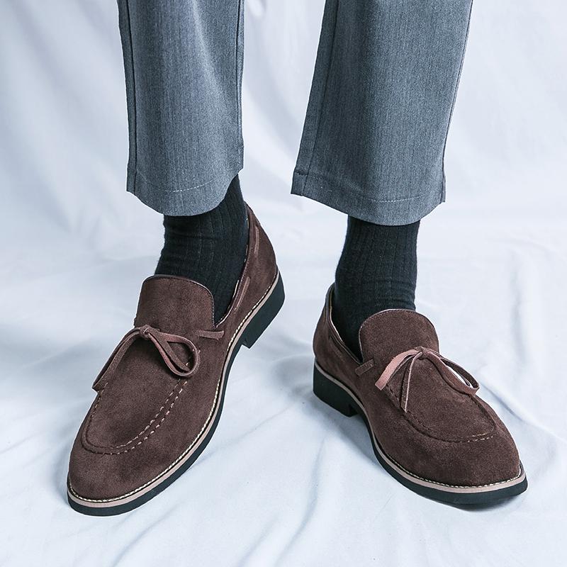 Fashion 2025 New Fashion Trends Men Loafers Soft Business High Quality Spring Autumn Suede Leather Shoes Men Slip-on Flats Driving Shoes