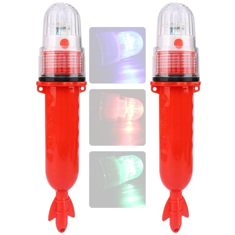 Durability Waterproofed LED Fish Lures Lamp 3V Low Voltages Flash Beacon for Boats Navigations and Fish Luring