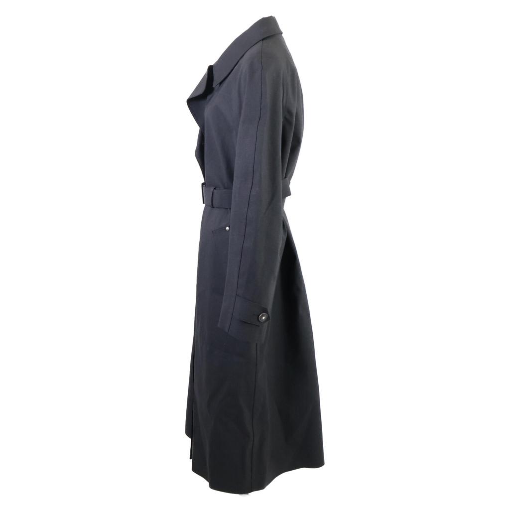 HERMES [Domestic regular] MACKINTOSH made Margiela period belted rubberized coat ME blackUsed