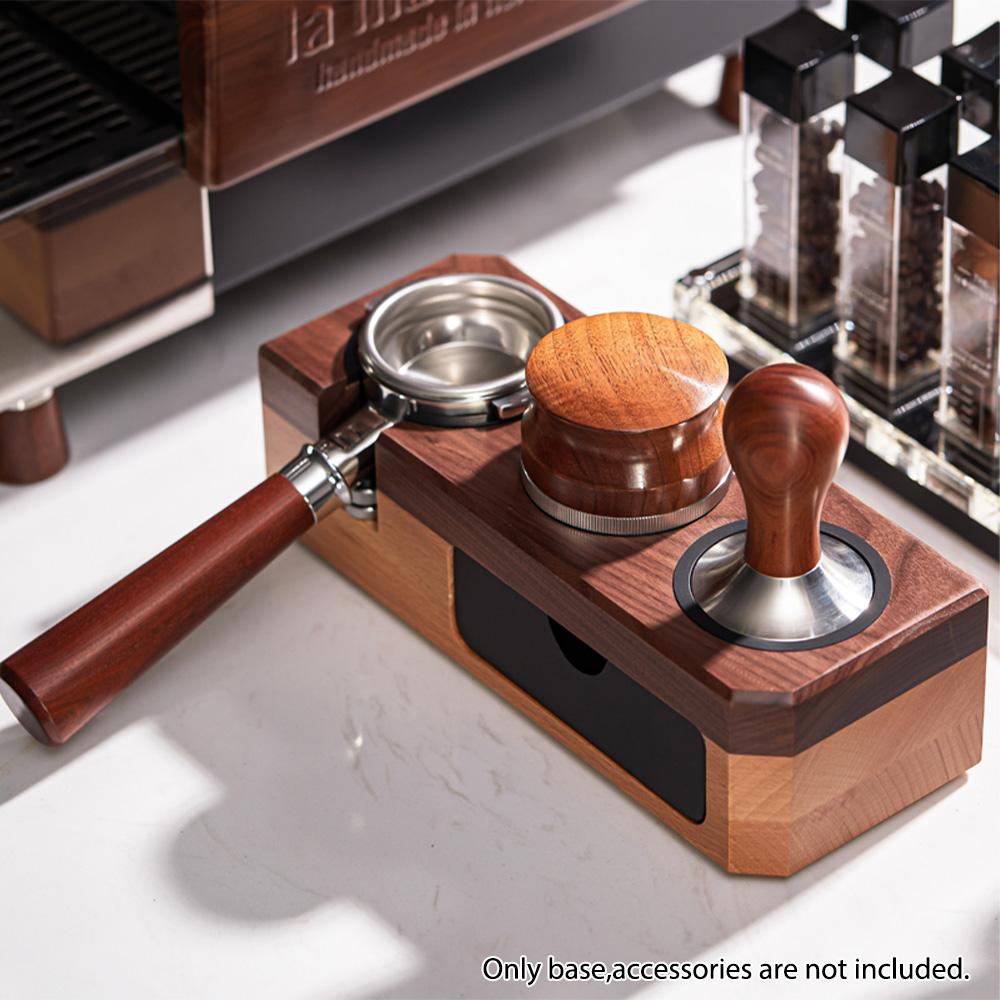 Деревянная станция для темперирования эспрессо, держатель для темперирования эспрессо, 3 отверстия, для 51-58 мм, универсальная