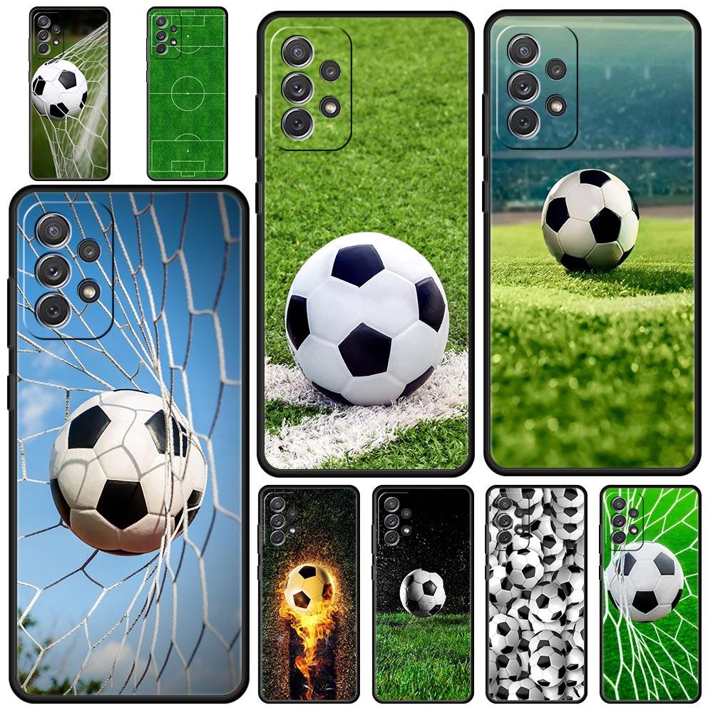 Soccer Ball Football Field Phone Case for Samsung Galaxy A51 A71 A21S A12 A11 A31 A52 A41 A32 A23 A33 A53 A73 A03S A13 5G Cover