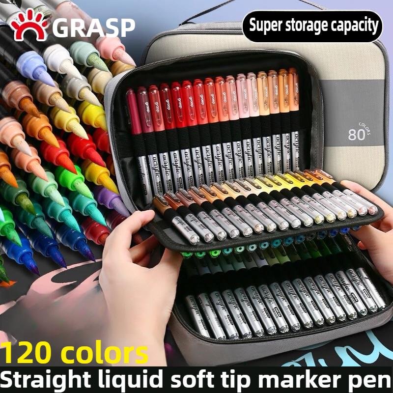 GRASP 120/1 Цвета Акриловые Маркеры Кисти-Ручки для Ткани Рок-Живописи Перо Камень Керамика Холст DIY Канцелярские Товары Художественные Принадлежности