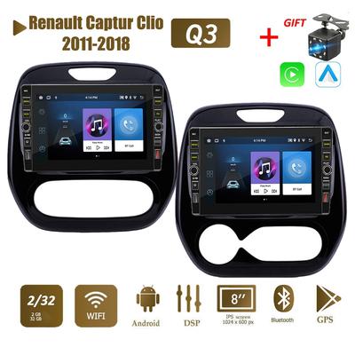 8 дюймов для Renault Captur Clio 2011-2018 с кнопкой Android автомобильный радиоприемник мультимедийный плеер навигация стерео GPS 2 Din Carplay 2 + 32 ГБ