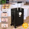Aluminum Frame Spinner Suitcase 20-28 Inch, Carry-on Luggage for Adults & Students, with Leather Finish & Password Lock
