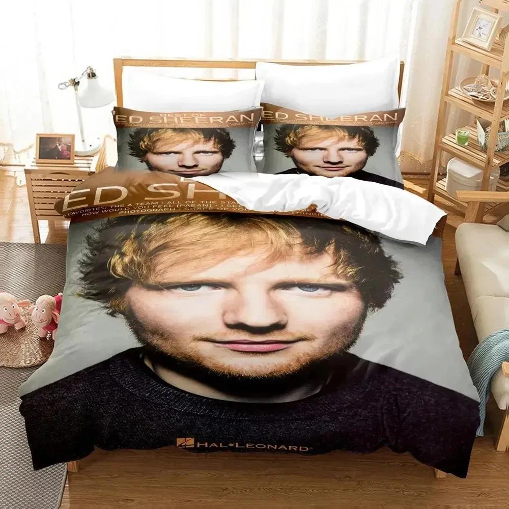 Певец Ed Sheeran Mbe Комплект постельного белья Пододеяльник Постельный комплект Чехол для одеяла Наволочка Одеяло Размер King Queen Комплект постельного белья для мальчиков и взрослых