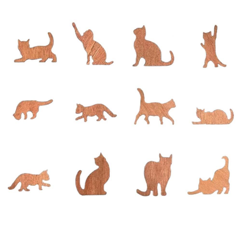 Mini Wooden Tower Toy Cat Desktop Yoga Cat New Cat Figurines Set Gifts