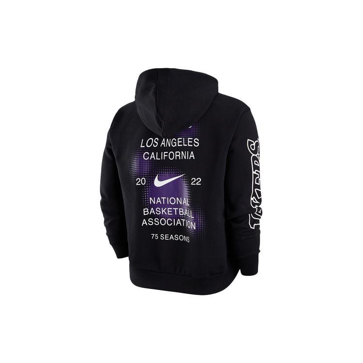 Jordan Мужская флисовая толстовка с капюшоном NBA Los Angeles Lakers со смешанным принтом, черная DH9454-010