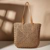 Vintage Straw Woven Shoulder Shopping Bag Casual Women Summer Large Capacity Beach Totes