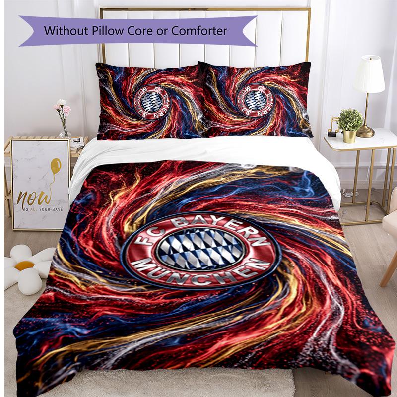 Bayern Munich Printed 3PCS Bedding Set Breathable Duvet Cover with Pillowcases Decorative Bed Linen for Bedroom Home