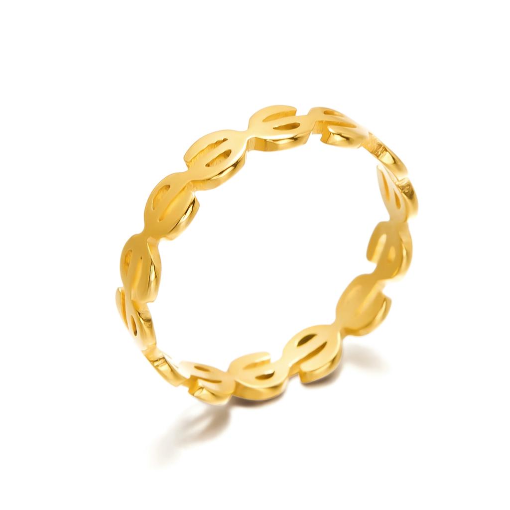 Light Luxury Stainless Steel Adjustable Coin Open Rings for Women Delicate Chain Stackable Party Jewelry Accessories
