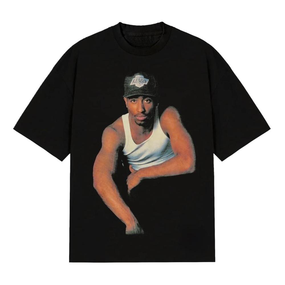 Винтажная футболка с графическим принтом 2PAC x Город Лос-Анджелес Король Унисекс