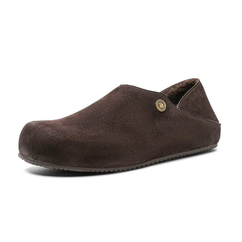 Новые универсальные ленивые туфли Birkenstocks, кожаные, с мягкой подошвой, повседневные, низкие, полностью закрывающие тапочки